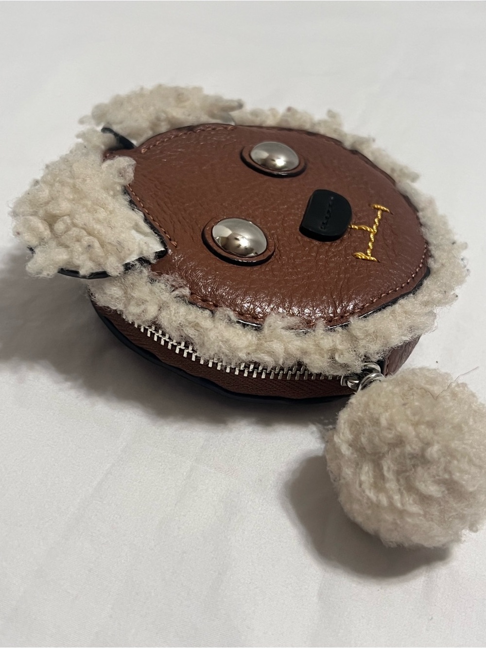 Extremely Rare Coach F64710  Teddy Bear Leather and Shearling Coin Purse - Picture 12 of 16